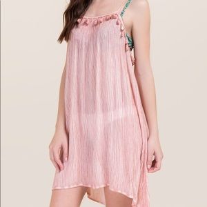 Pink tassel coverup dress
